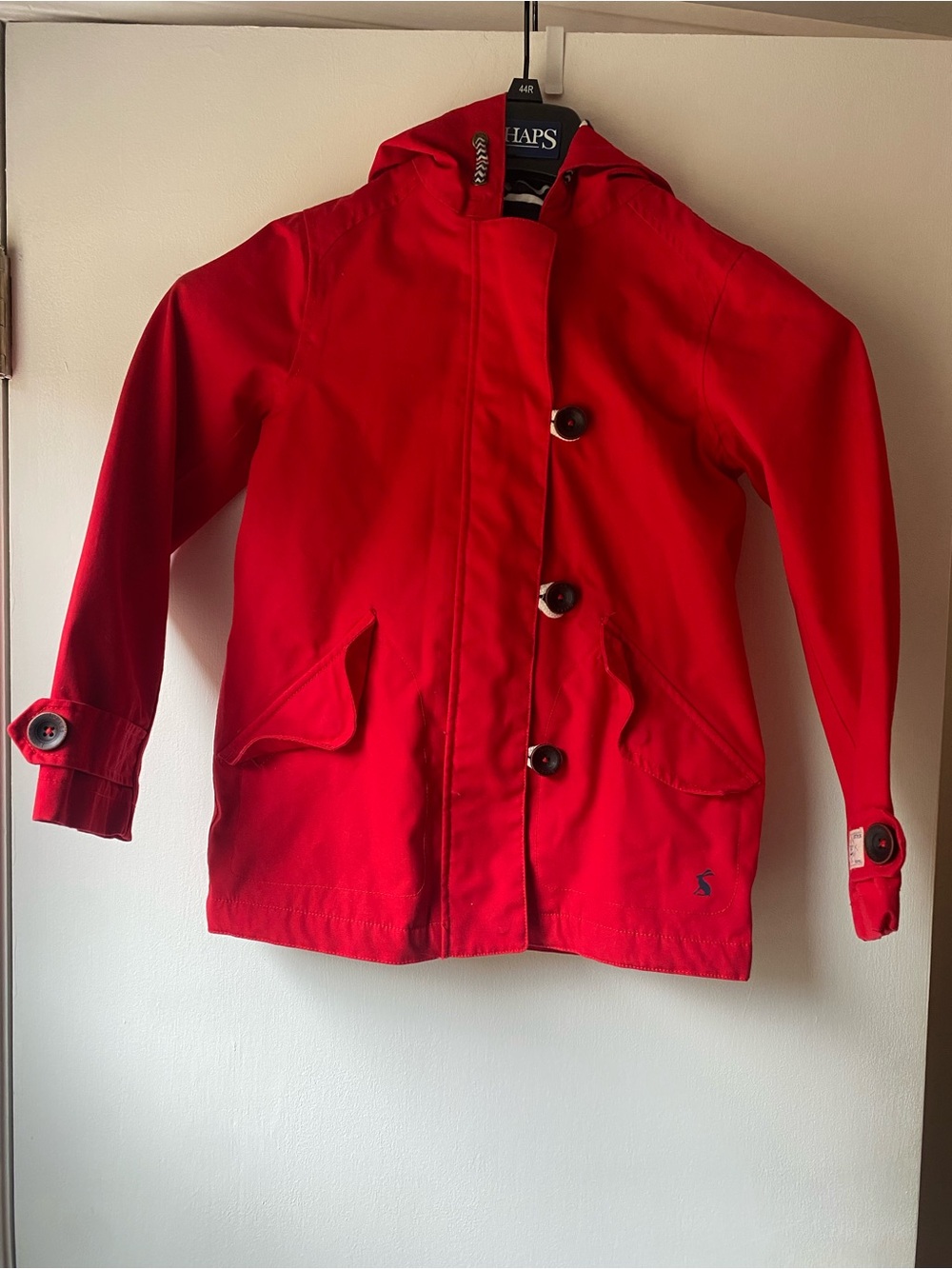 Joules Bright Red Kids Hooded Raincoat